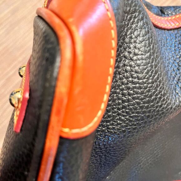 Dooney & Bourke Black and Tan Leather Tote Bag with Dust Bag - Picture 14 of 14